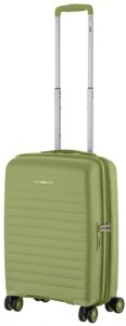 2E Suitcase Small, Aero, polypropylen, 35/44 L, TSA, 4 wheels, EXP, moss green