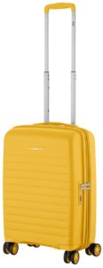 2E Suitcase Small, Aero, polypropylen, 35/44 L, TSA, 4 wheels, EXP, amber yellow