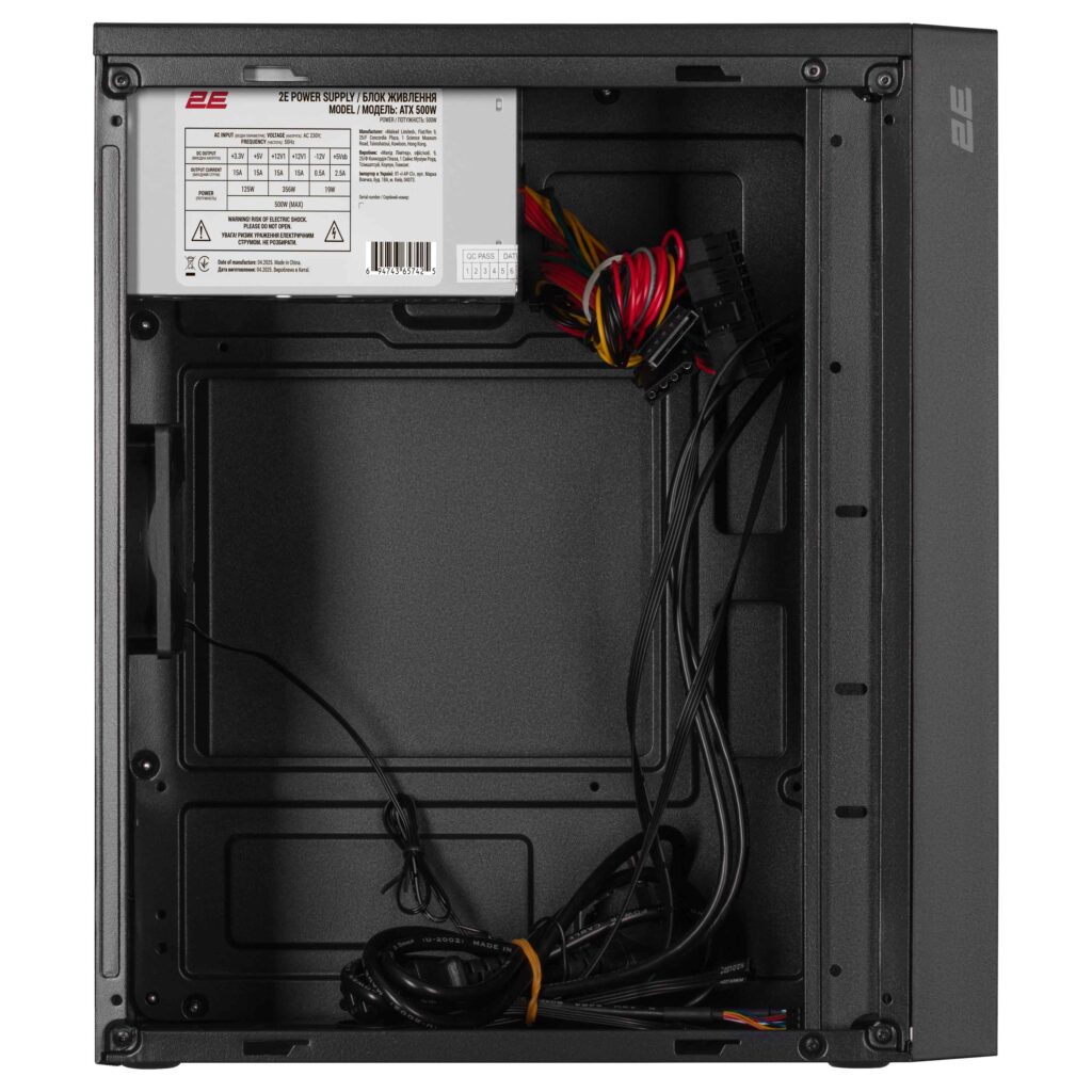 2E PC case TeamX TMX03 with 2E ATX500W, 2xUSB3.0, 1x80mm, VGA 220mm, mATX, black