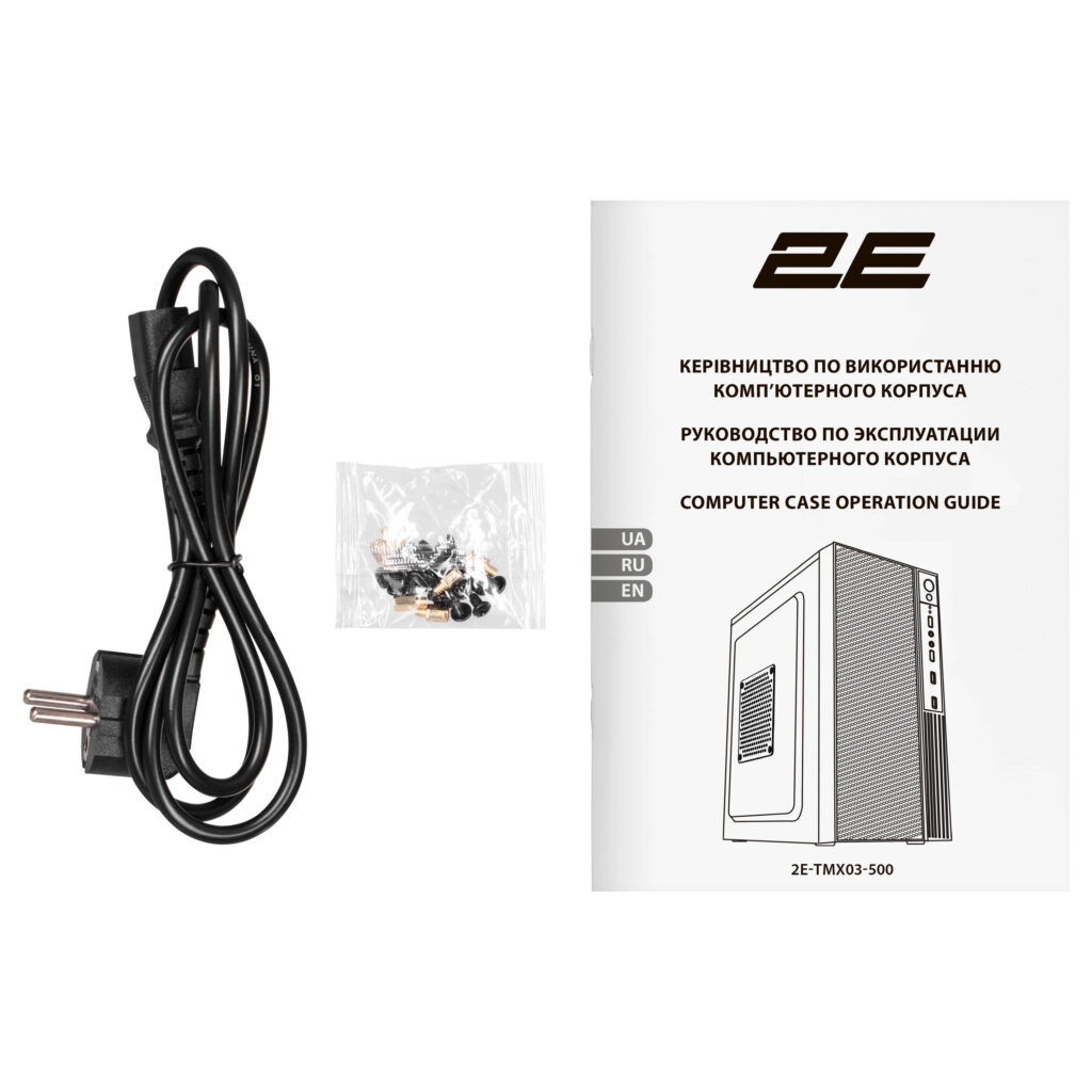 2E PC case TeamX TMX03 with 2E ATX500W, 2xUSB3.0, 1x80mm, VGA 220mm, mATX, black