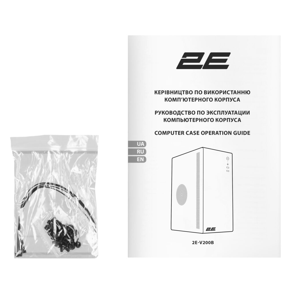 PC case 2E Credo V200B without PSU, 2xUSB3.0, 1x80mm, VGA 250mm, mATX, Black