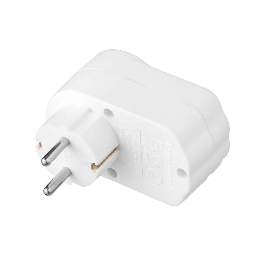 2E power adapter with power button 1xType F, 16A, white
