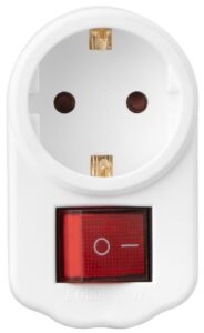 2E power adapter with power button 1xType F, 16A, white