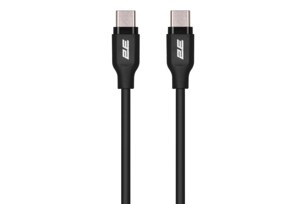 Кабель 2E USB-C – USB-C, Glow, 60W, 1m, black