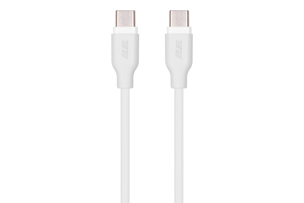 2E Кабель USB-C – USB-C Glow 60W 1m White