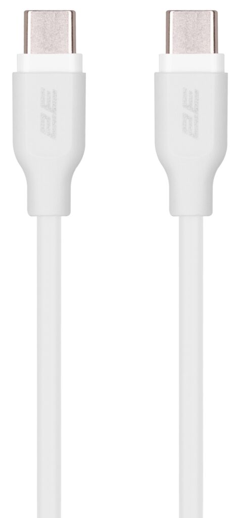 2E Кабель USB-C – USB-C Glow 60W 1m White