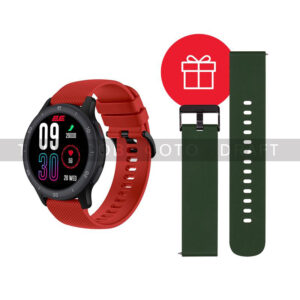 Смарт-годинник 2E Motion GT2 47мм, 1.32″, 360×360, BT 5.2, Чорно-червоний + ремінець зелений