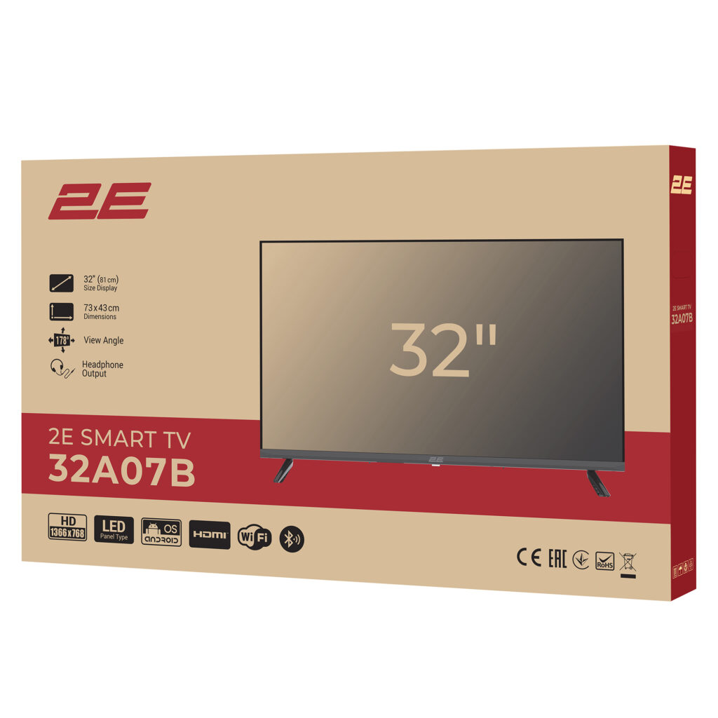 TV Set 32″ 2E LED HD 60Hz Smart Android Black