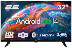 TV Set 32″ 2E LED HD 60Hz Smart Android Black