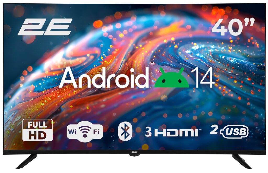 Телевізор 40″ 2E LED FHD 60Hz Smart Android Black