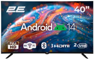 Телевізор 40″ 2E LED FHD 60Hz Smart Android Black