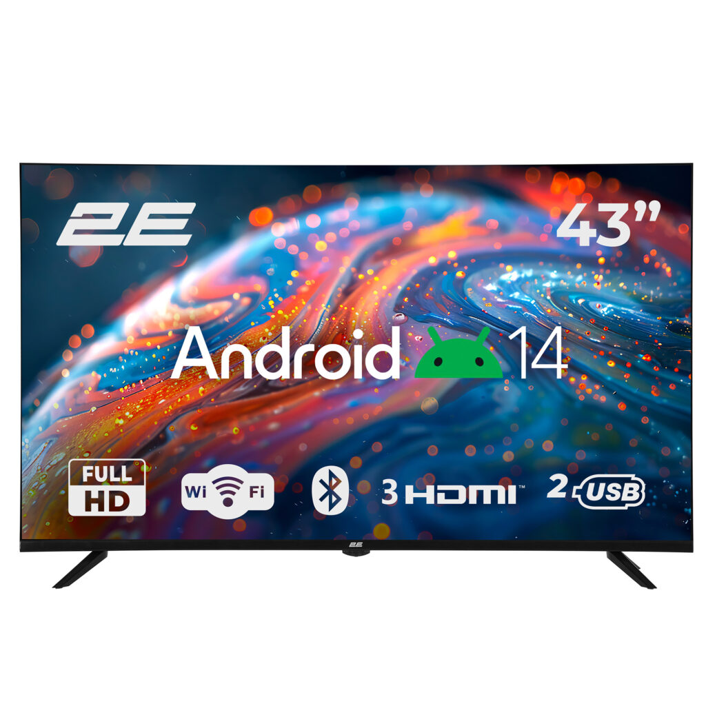 Телевізор 43″ 2E LED FHD 60Hz Smart Android Black