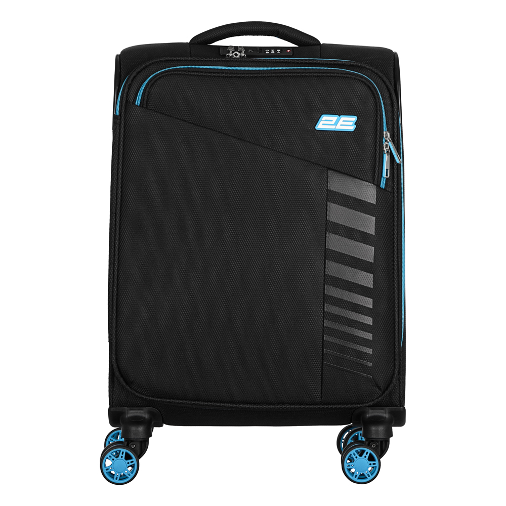 2E Suitcase Small, Trek, polyester, 35L, TSA, 4 wheels, black