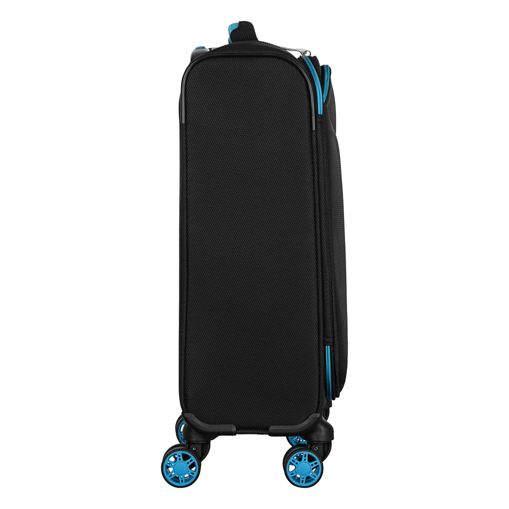 2E Suitcase Small, Trek, polyester, 35L, TSA, 4 wheels, black