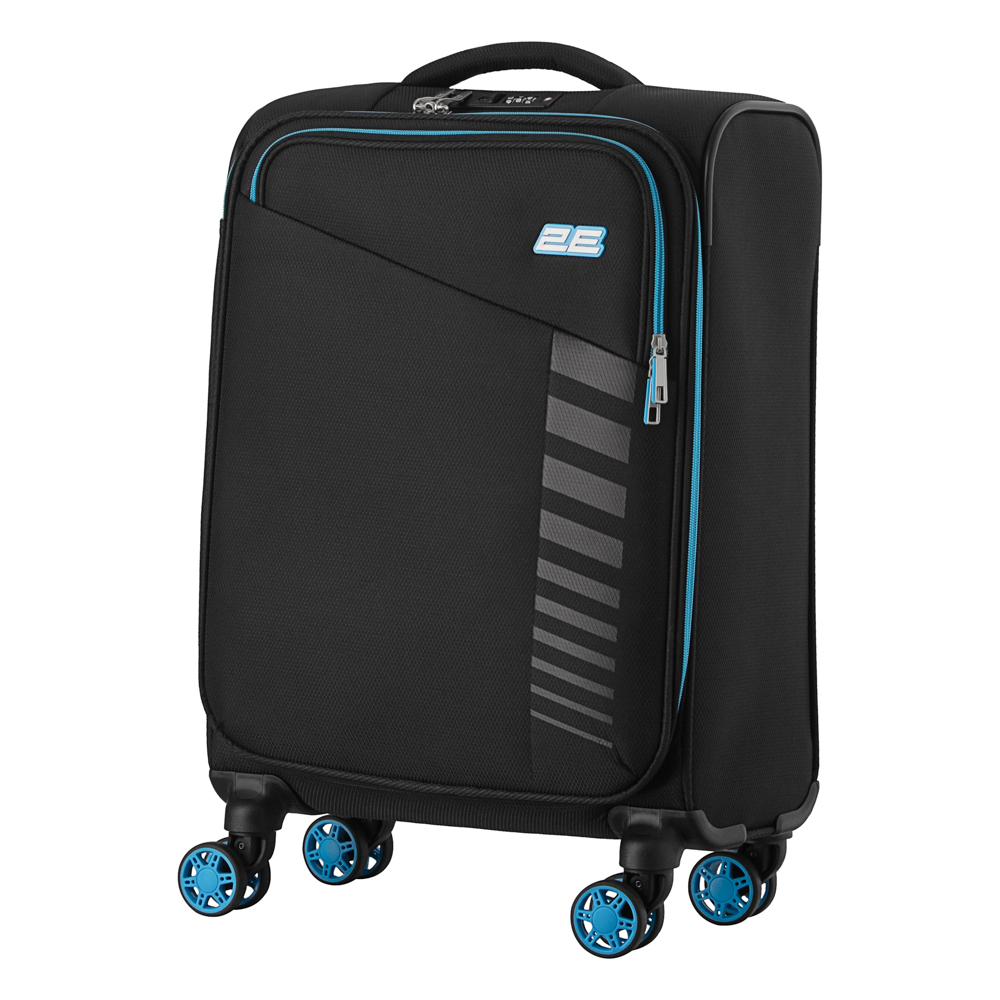 2E Suitcase Small, Trek, polyester, 35L, TSA, 4 wheels, black