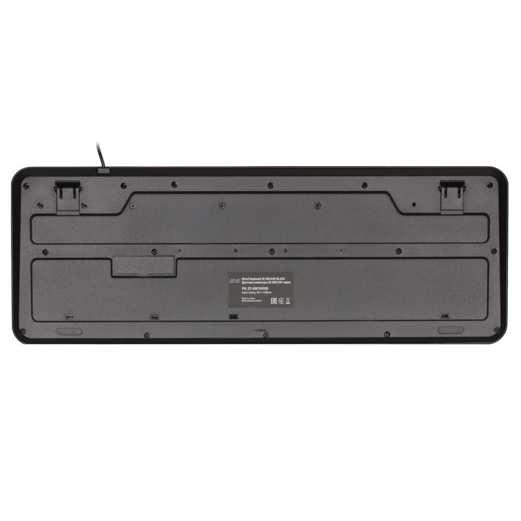 Клавіатура мембранна 2E KM1040 104key, USB-A, EN/UK/RU, чорний