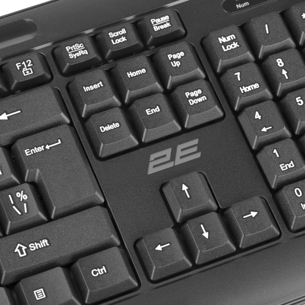 Клавіатура мембранна 2E KM1040 104key, USB-A, EN/UK/RU, чорний