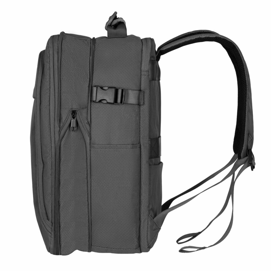 2E Travel backpack, Cabin size, polyester, EXP, 17/23l, with compartment for 16″ laptop, grey