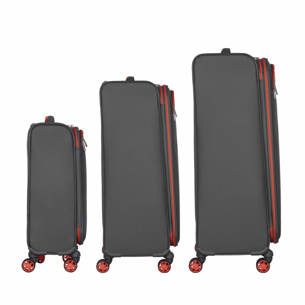 Набір валіз 2E, Trek, (L+M+S), TSA, 4 колеса, + 3 рюкзаки Cabin (2E-BPET-CABIN-GR), поліестр, сірий