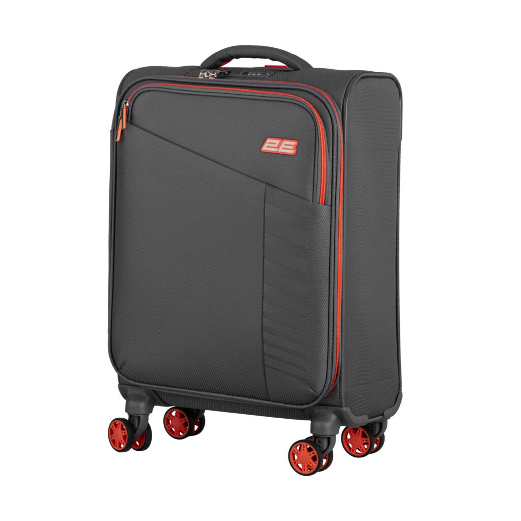 Набір валіз 2E, Trek, (M+S), TSA, 4 колеса, + 2 рюкзаки Cabin (2E-BPET-CABIN-GR), поліестр, сірий