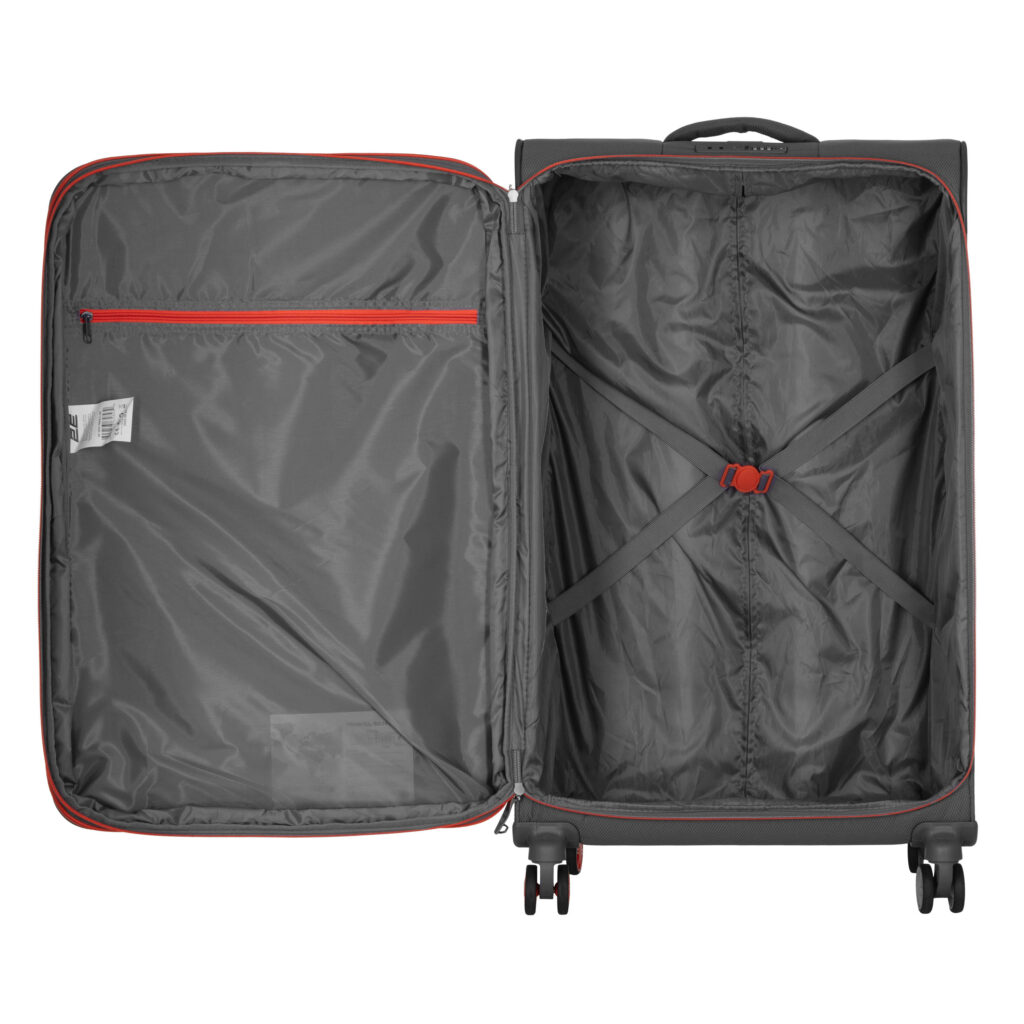 Набір валіз 2E, Trek, (M+S), TSA, 4 колеса, + 2 рюкзаки Cabin (2E-BPET-CABIN-GR), поліестр, сірий