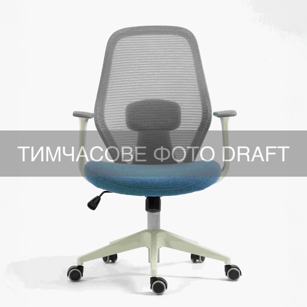 Крісло 2E OC110, тканина, фіксовані підлокітники, сіро-блакитний