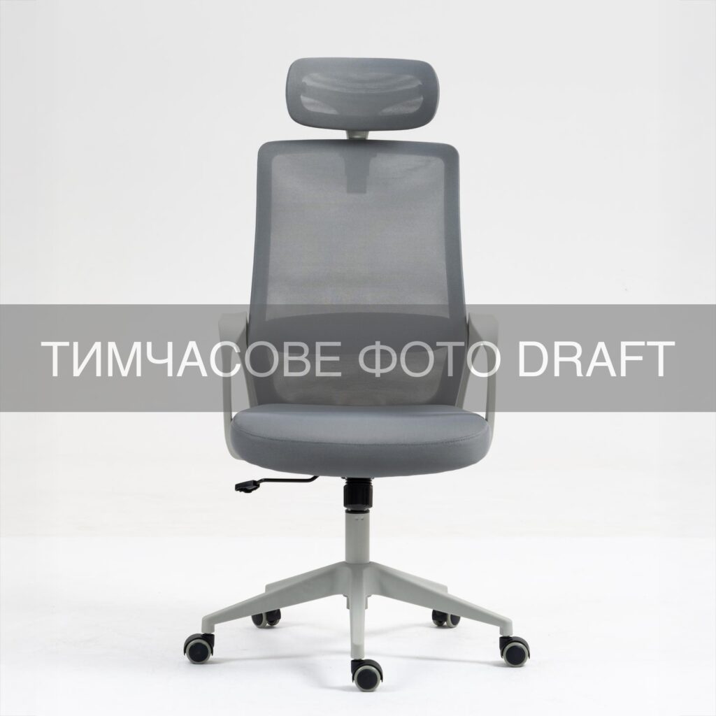 Крісло 2E OC120, тканина, фіксовані підлокітники, підголівник, сірий