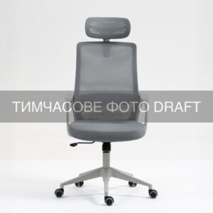 Крісло 2E OC120, тканина, фіксовані підлокітники, підголівник, сірий