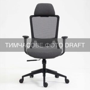 Крісло 2E OC150, тканина, 4D-підлокітники, підголівник, чорний