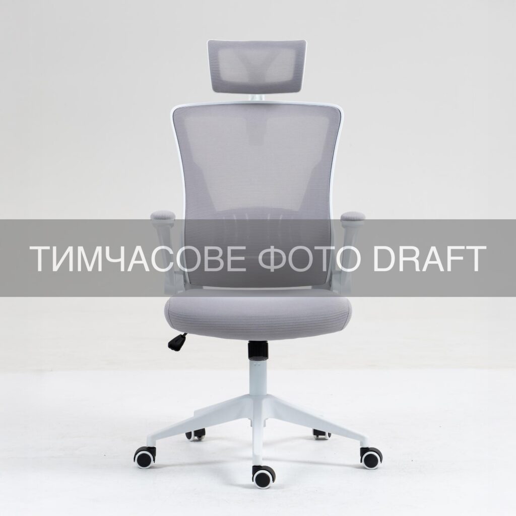 Крісло 2E OC130, тканина, підйомні підлокітники, підголівник, сірий