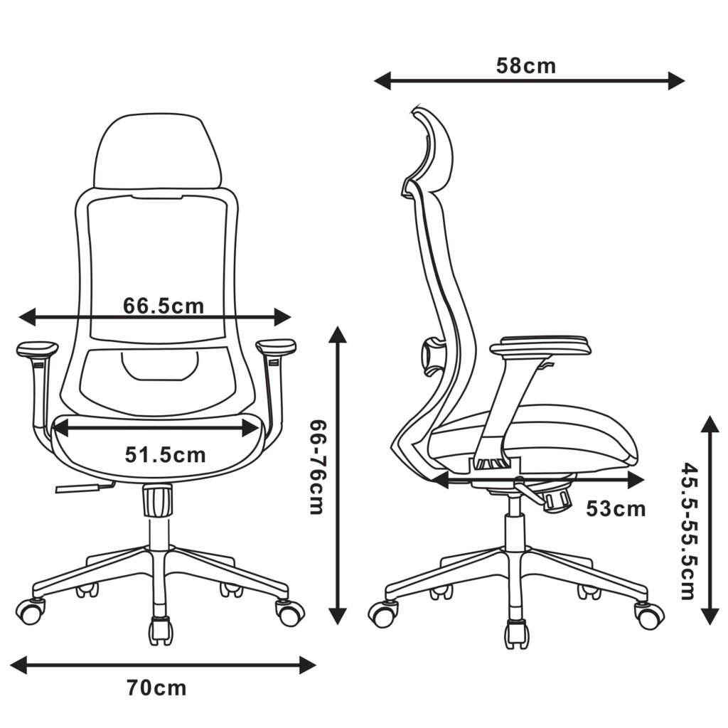 Крісло 2E OC150, тканина, 4D-підлокітники, підголівник, чорний
