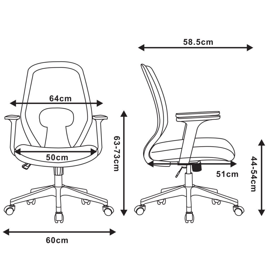 Крісло 2E OC110, тканина, фіксовані підлокітники, чорний