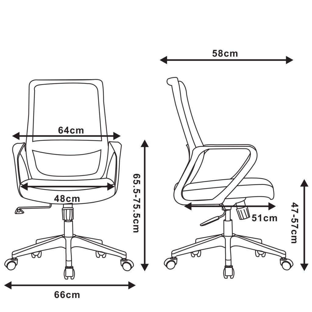 Крісло 2E OC140, тканина, фіксовані підлокітники, чорний