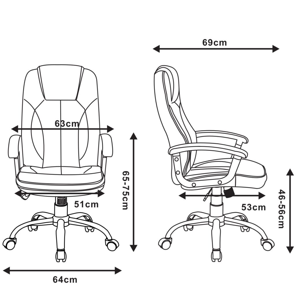 Крісло 2E OC135, ПУ-шкіра, фіксовані підлокітники, чорний