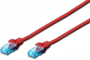Patch cord 2E CAT 5e, UTP, 5m, 26AWG, RJ45, 7/0.16, Cu, LSZH, red