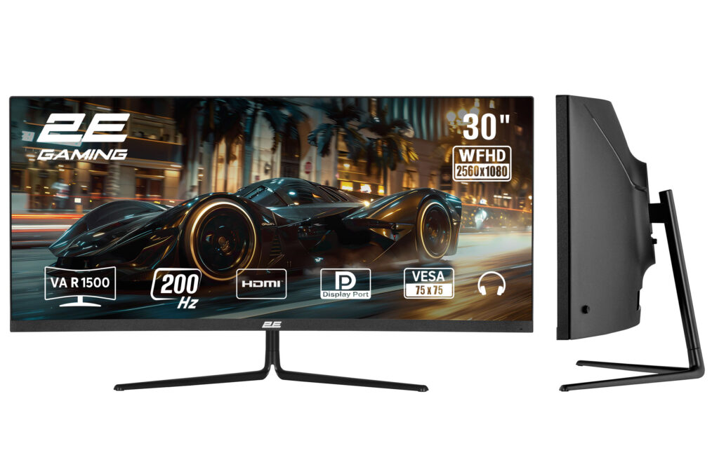 Monitor 2E GAMING 30″ G3024B 2xHDMI, DP, Audio, VA, 2560×1080, 21:9, 200Hz, 1ms, CURVED, FreeSync