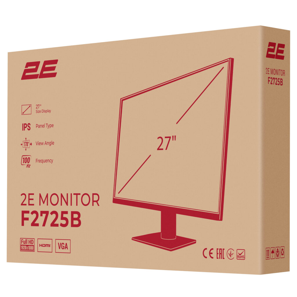 Monitor 2E 27″ F2725B D-Sub, HDMI, IPS, 100Hz