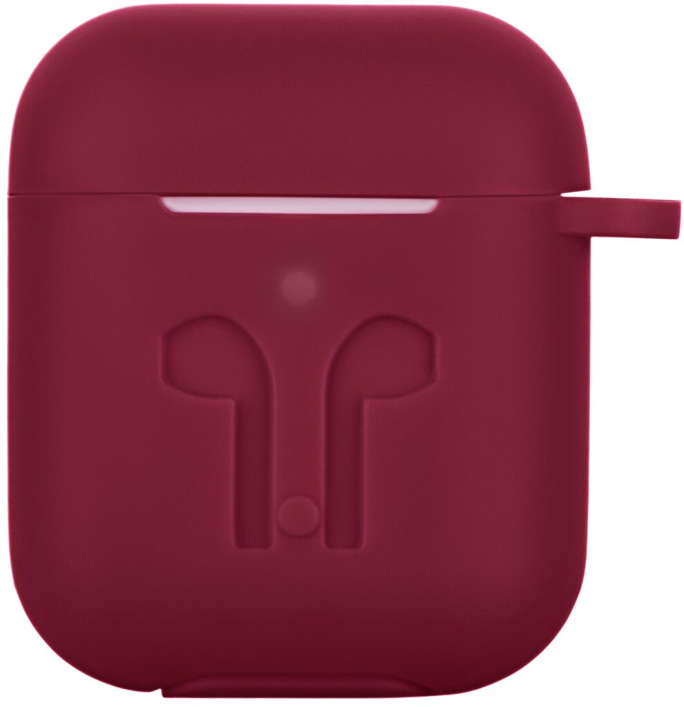 Чохол 2Е для AirPods (Gen 1-2, 2016-2019), Pure Color Silicone Imprint (3.0mm), бордовий