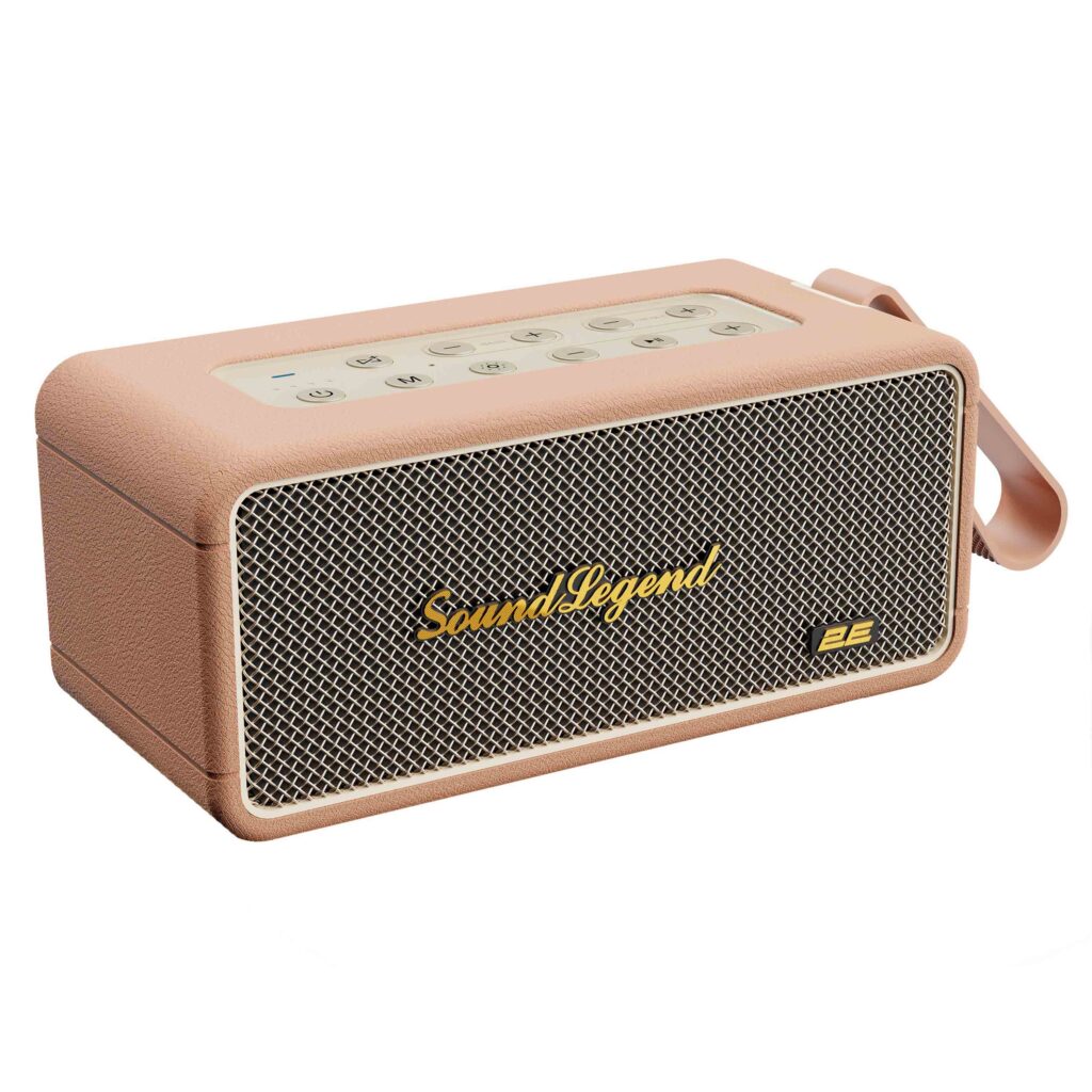Портативная акустическая система 2E SoundLegend 80Вт, BT 5.3, TWS, FLAC, MP3, WAV, EQ, Power Bank, IPX6, RGB, Коричневый