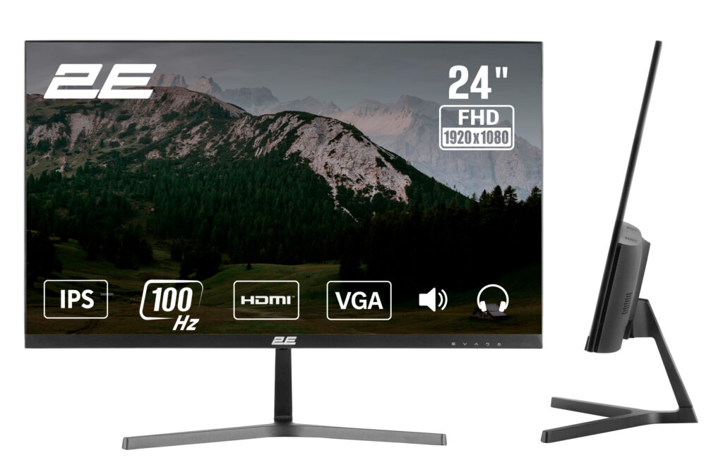 Monitor 2E 23.8″ D2425B D-Sub, HDMI, MM, IPS, 100Hz, FreeSync