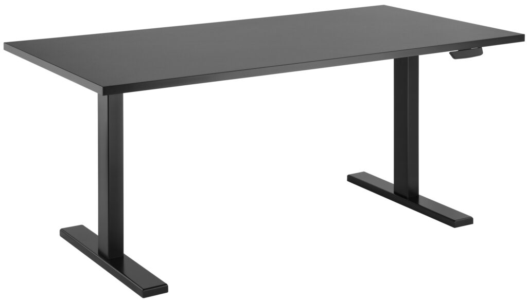 2E Computer Desk CE150B, height 62-128cm, electric motor, tabletop 150?75cm (black), metal base (black)