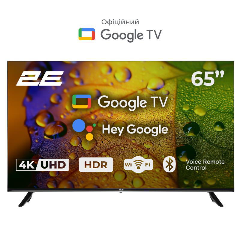 Телевізор 65″ 2E LED 4K 60Hz Smart Google TV Black