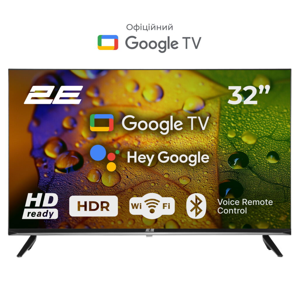 Телевизор 32″ 2E LED HD 60Hz Smart Google TV Black