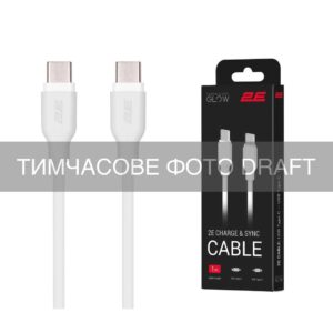 2E Сable USB-C > USB-C charge/data, 2m, 60W Type-C, Glow, white