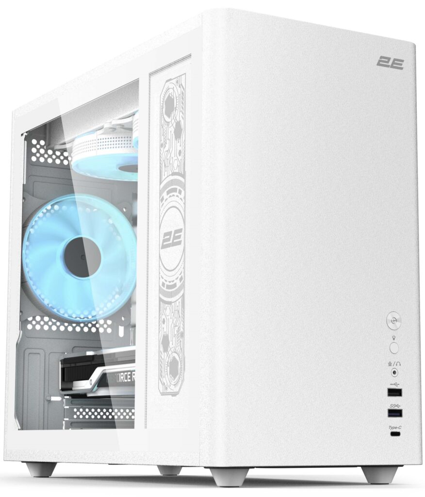 Корпус 2E Credo Plus V350WG без БП, 1xUSB3.0, 1х USB 2.0, 1xUSB Type-C, 3×120мм ARGB, VGA 350мм, LCS ready, TG Side Panel, mATX, белый