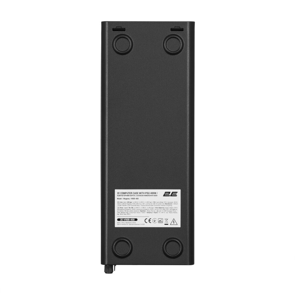 Корпус 2E Credo Slim V90B-400 з БЖ 2E TFX400, 1xUSB3.0, 1х USB 2.0, 1xUSB Type-C, 2×90мм, VGA 220мм, mATX, чорний