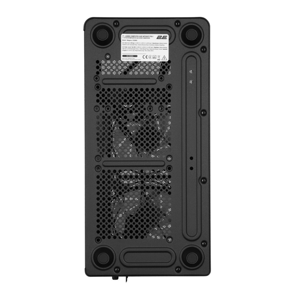 2E PC case 2E Credo Plus V350BG without PSU, 1xUSB3.0, 1х USB 2.0, 1xUSB Type-C, 3x120mm ARGB, VGA 350mm, LCS ready, controller with remote, TG Side Panel, mATX, black