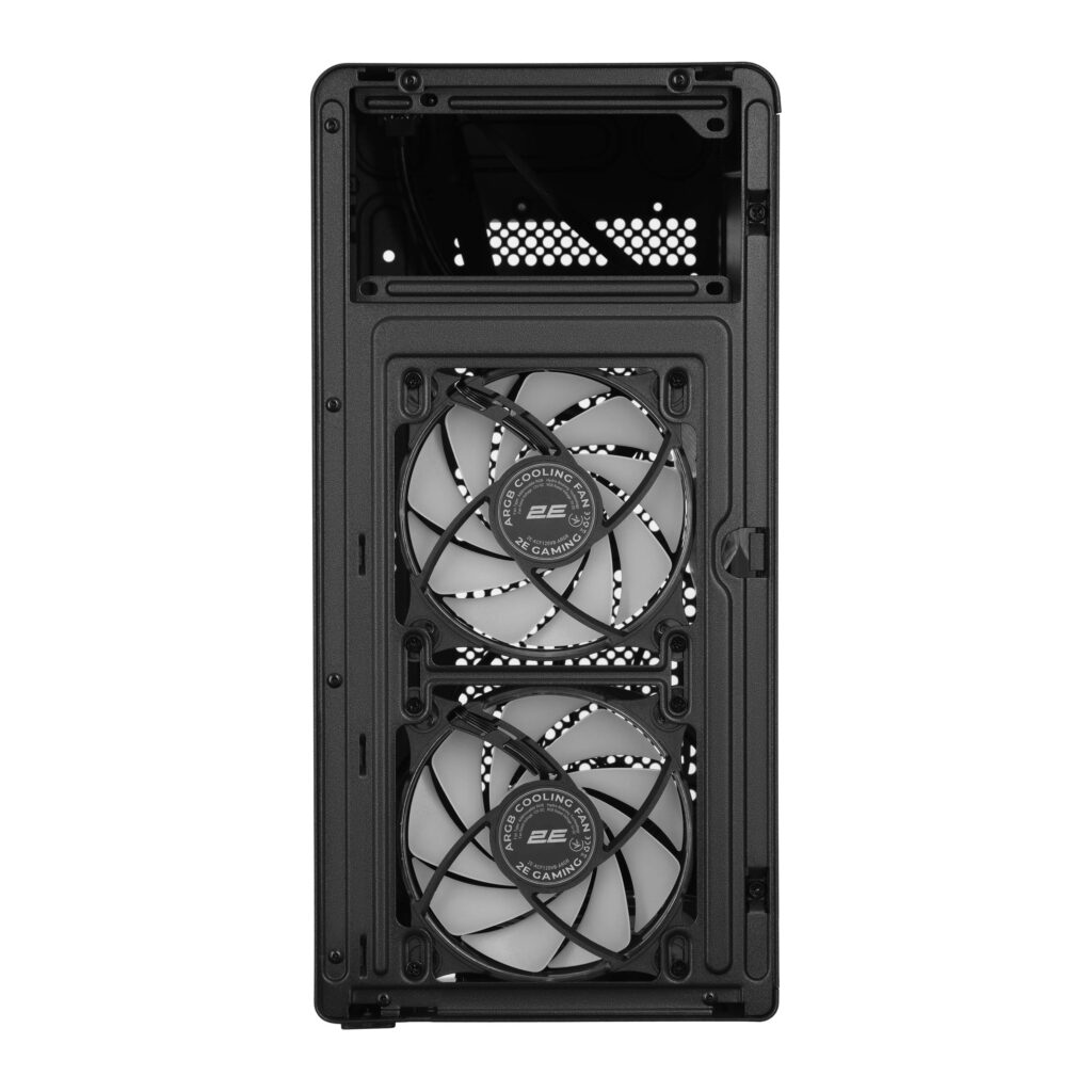 2E PC case 2E Credo Plus V350BG without PSU, 1xUSB3.0, 1х USB 2.0, 1xUSB Type-C, 3x120mm ARGB, VGA 350mm, LCS ready, controller with remote, TG Side Panel, mATX, black