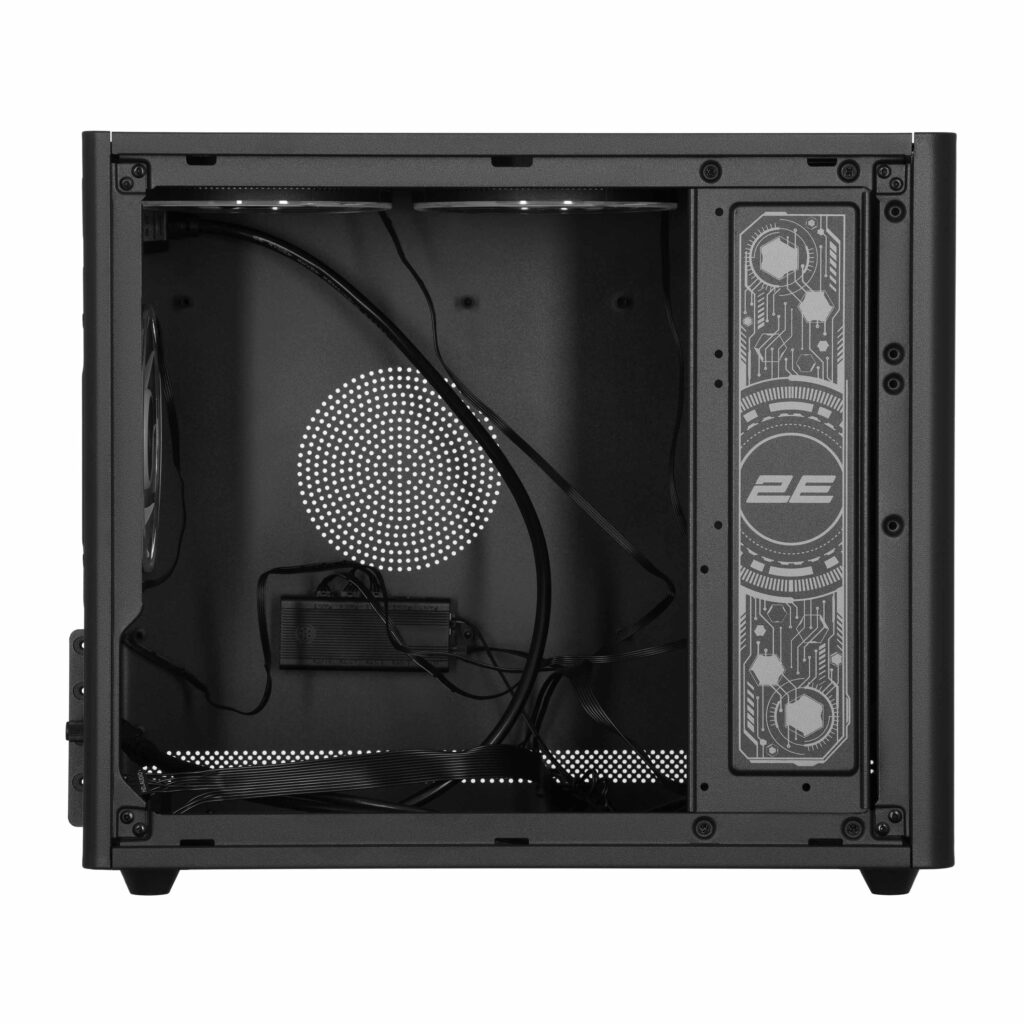 2E PC case 2E Credo Plus V350BG without PSU, 1xUSB3.0, 1х USB 2.0, 1xUSB Type-C, 3x120mm ARGB, VGA 350mm, LCS ready, controller with remote, TG Side Panel, mATX, black