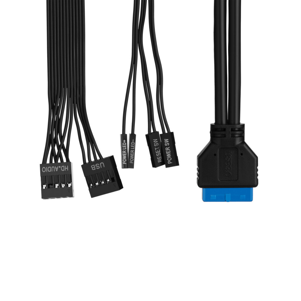 2E PC case 2E Credo Plus V350BG without PSU, 1xUSB3.0, 1х USB 2.0, 1xUSB Type-C, 3x120mm ARGB, VGA 350mm, LCS ready, controller with remote, TG Side Panel, mATX, black
